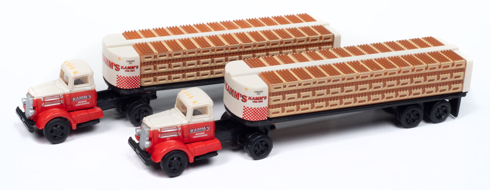 Classic Metal Works 1954 IH R-190 Tractor w/Flatbed Trailer & Kamm's Beer Bottles 1:160 N Scale