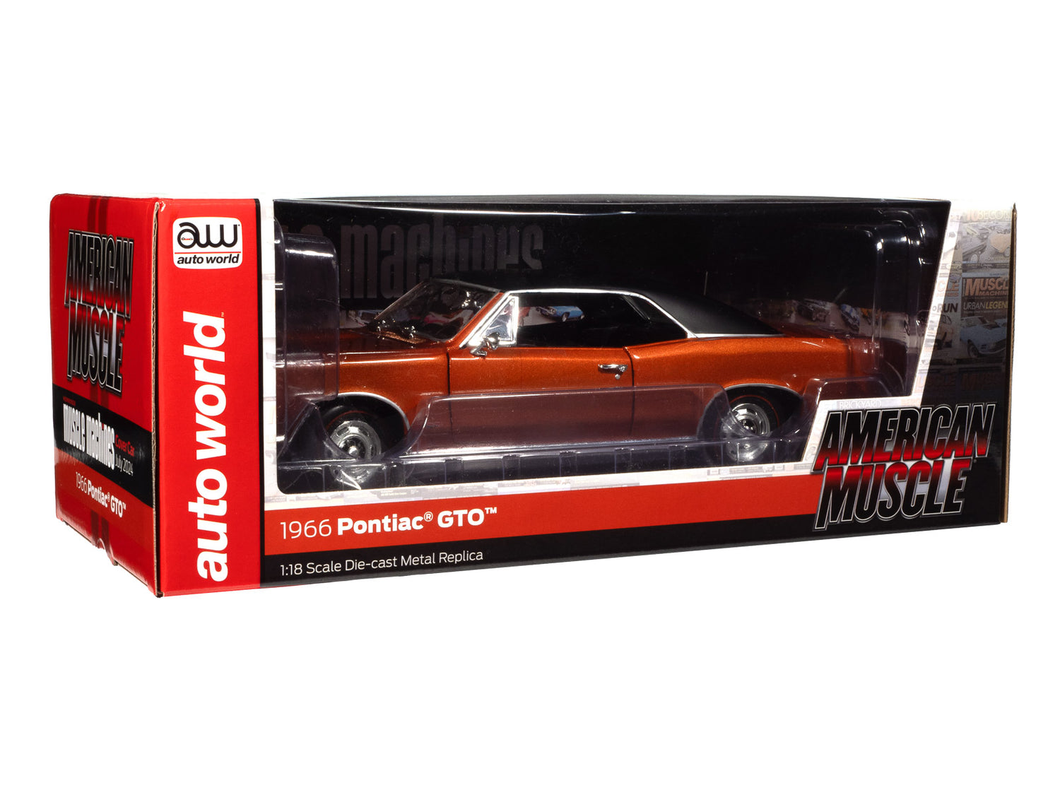 American Muscle 1966 Pontiac GTO Hardtop Hemmings Muscle Machines 1:18 Scale Diecast