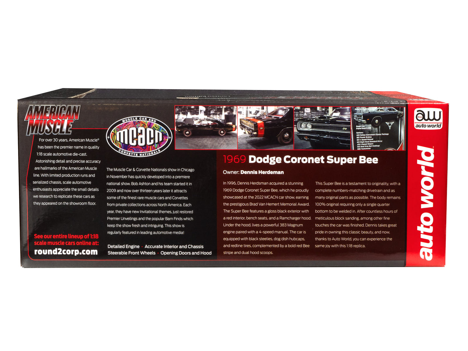 American Muscle 1969 Dodge Coronet Super Bee MCACN 1:18 Scale Diecast