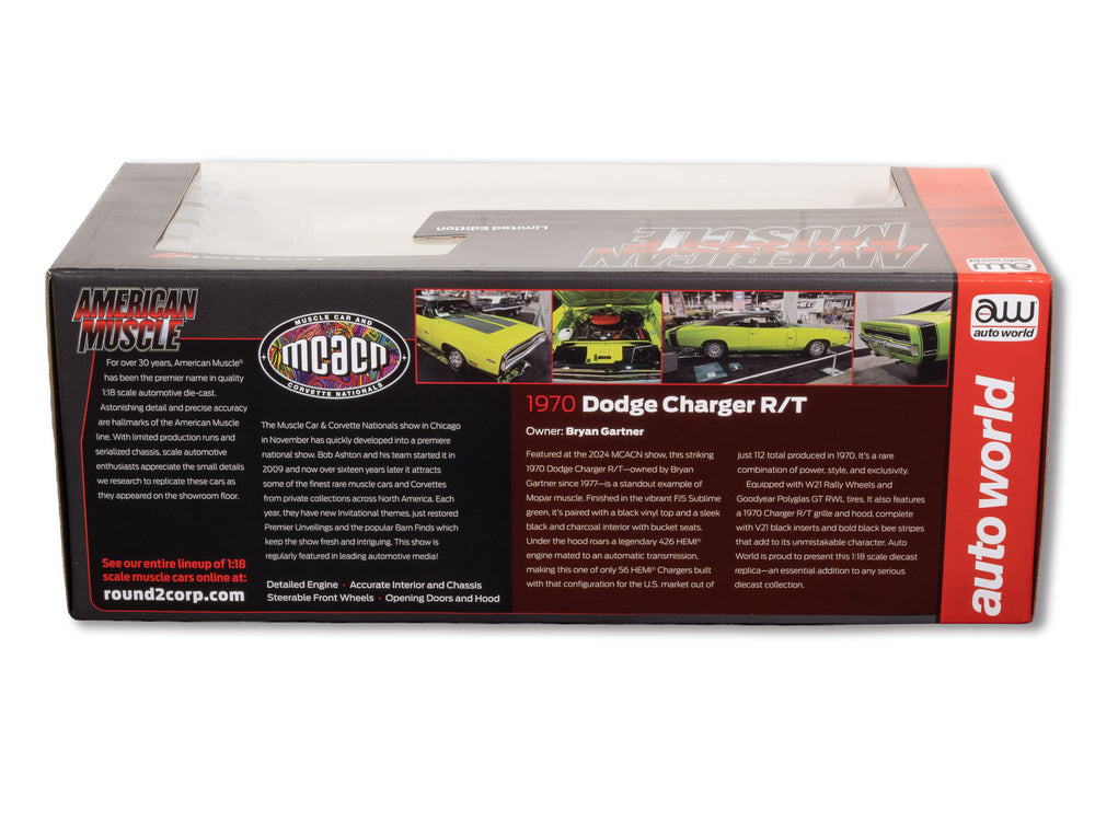 "PRE-ORDER" American Muscle 1970 Dodge Charger R/T 1:18 Scale Diecast (DUE LATE JULY 2026)