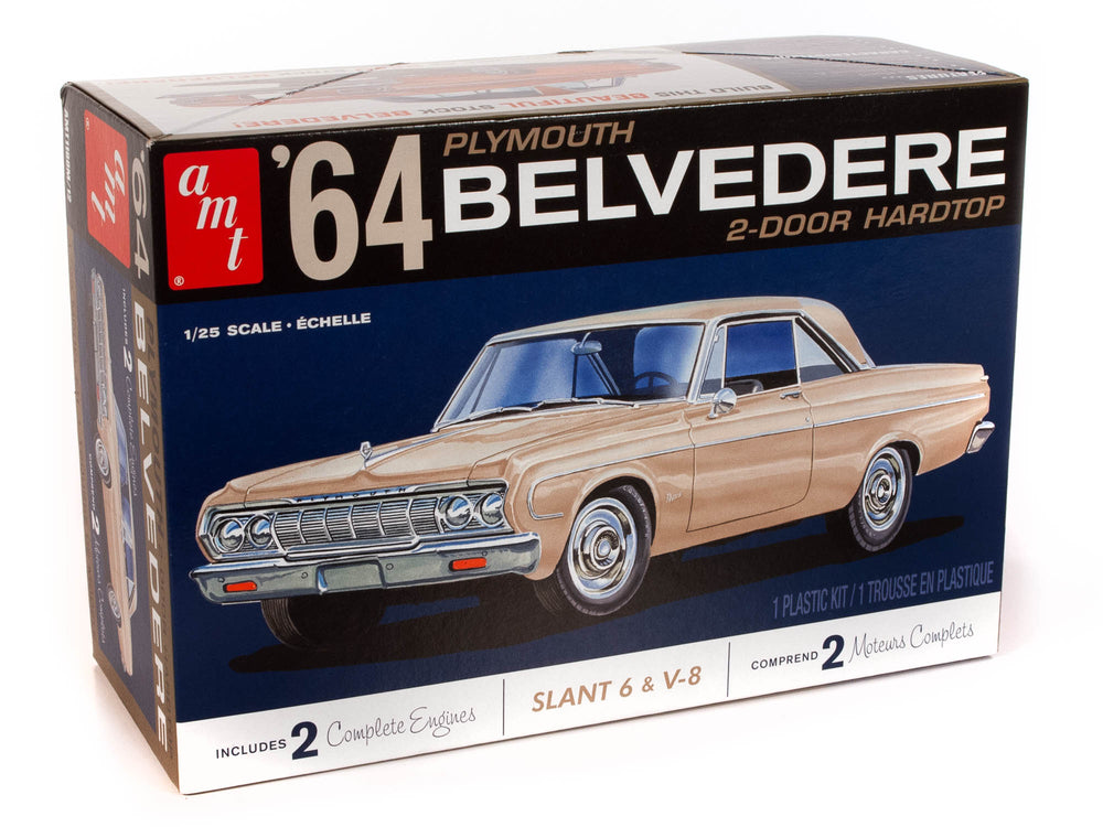 AMT 1964 Plymouth Belvedere (w-Slant 6 Engine) 1:25 Scale Model Kit