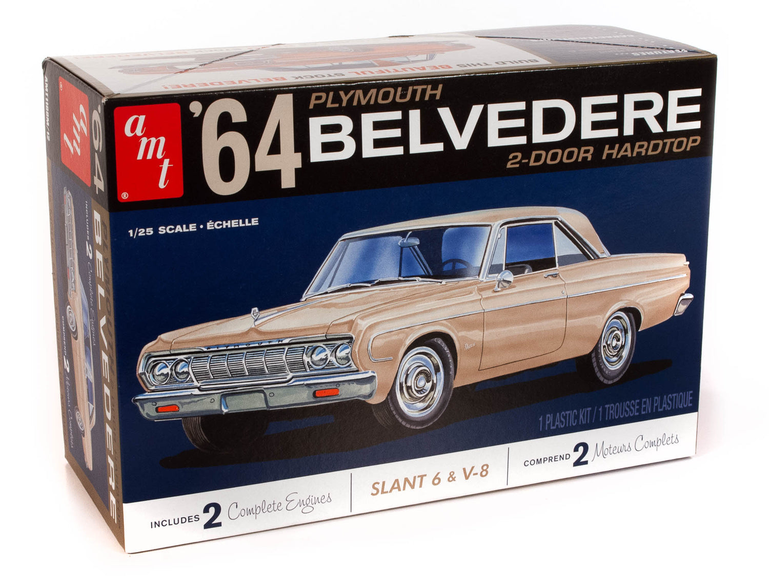 AMT 1964 Plymouth Belvedere (w-Slant 6 Engine) 1:25 Scale Model Kit
