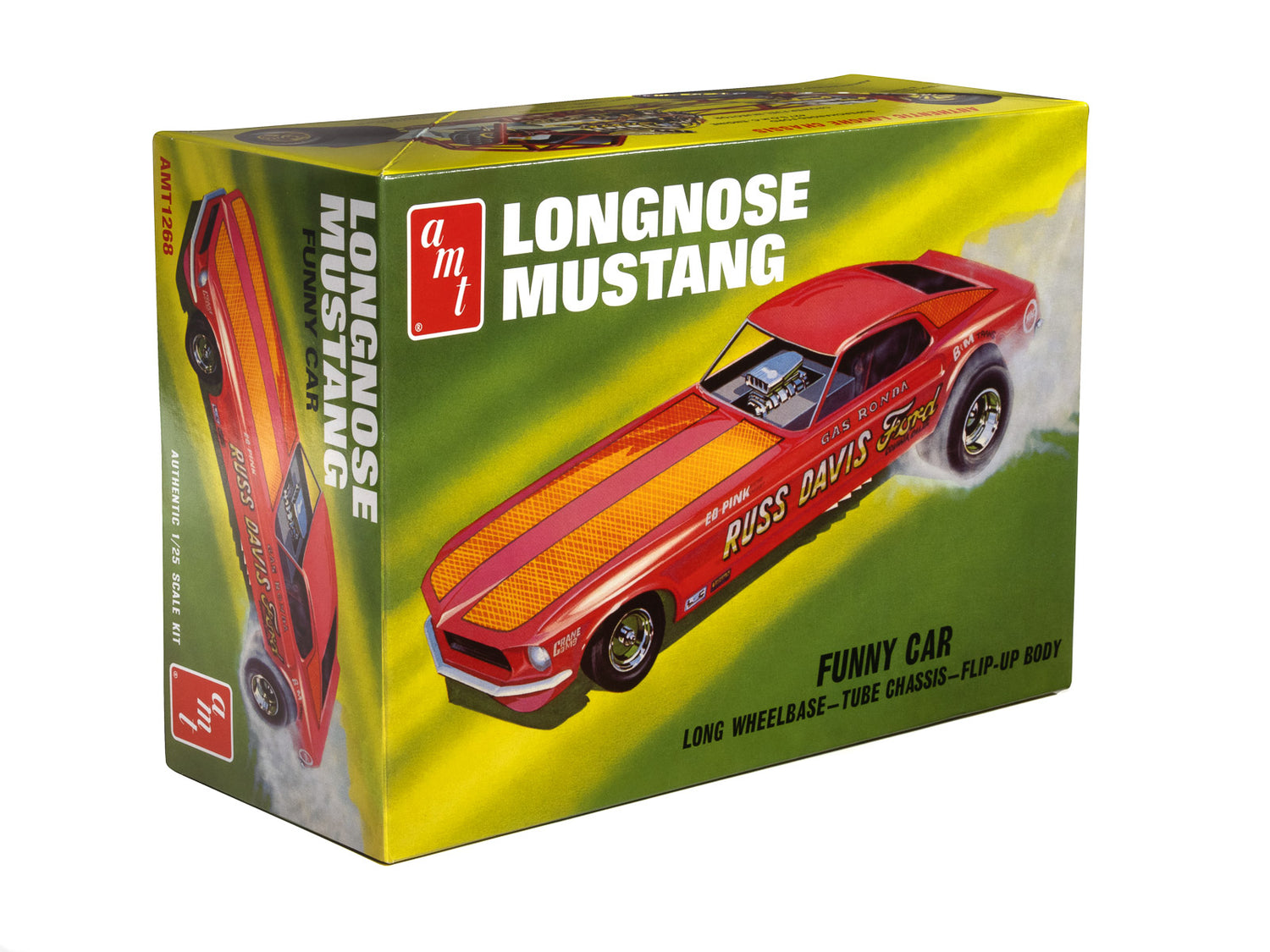 AMT 1969 Ford Mustang Long Nose Funny Car "Gas Ronda" 1:25 Scale Model Kit - Auto World Store