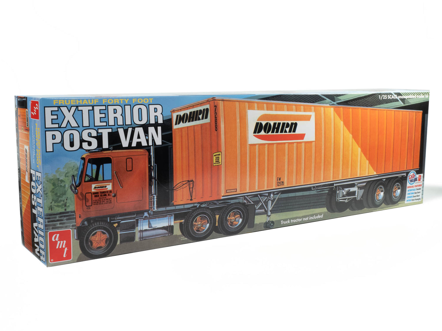 AMT 40' Fruehauf Exterior Post Trailer Dohrn 1:25 Scale Model Kit