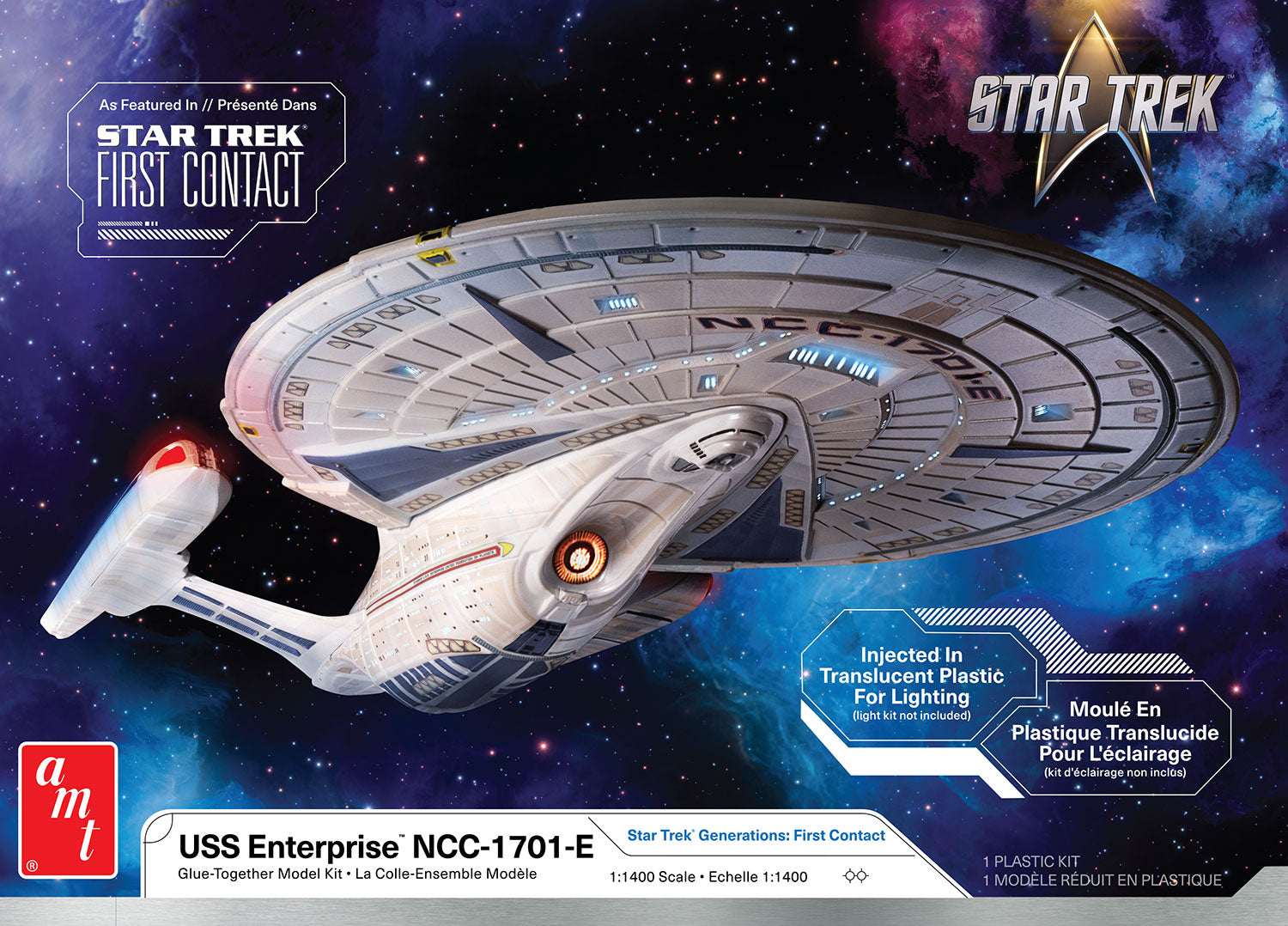 AMT Star Trek U.S.S. Enterprise NCC-1701-E (Translucent) 1:1400 Scale Model Kit - Auto World Store