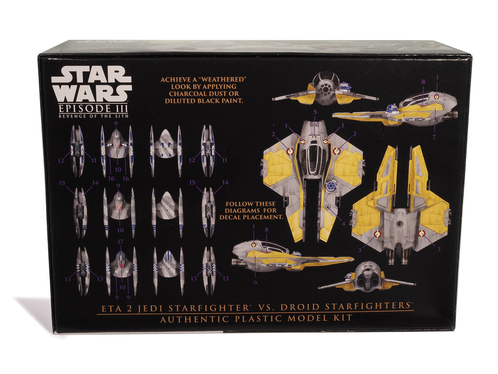 Star Wars: Revenge of the Sith Jedi Starfighter vs Droid Fighters 1:48 Scale Model Kit