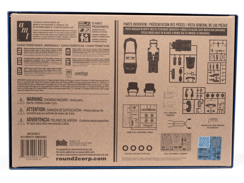AMT 1972 Chevy Corvette Roadster 1:25 Scale Model Kit