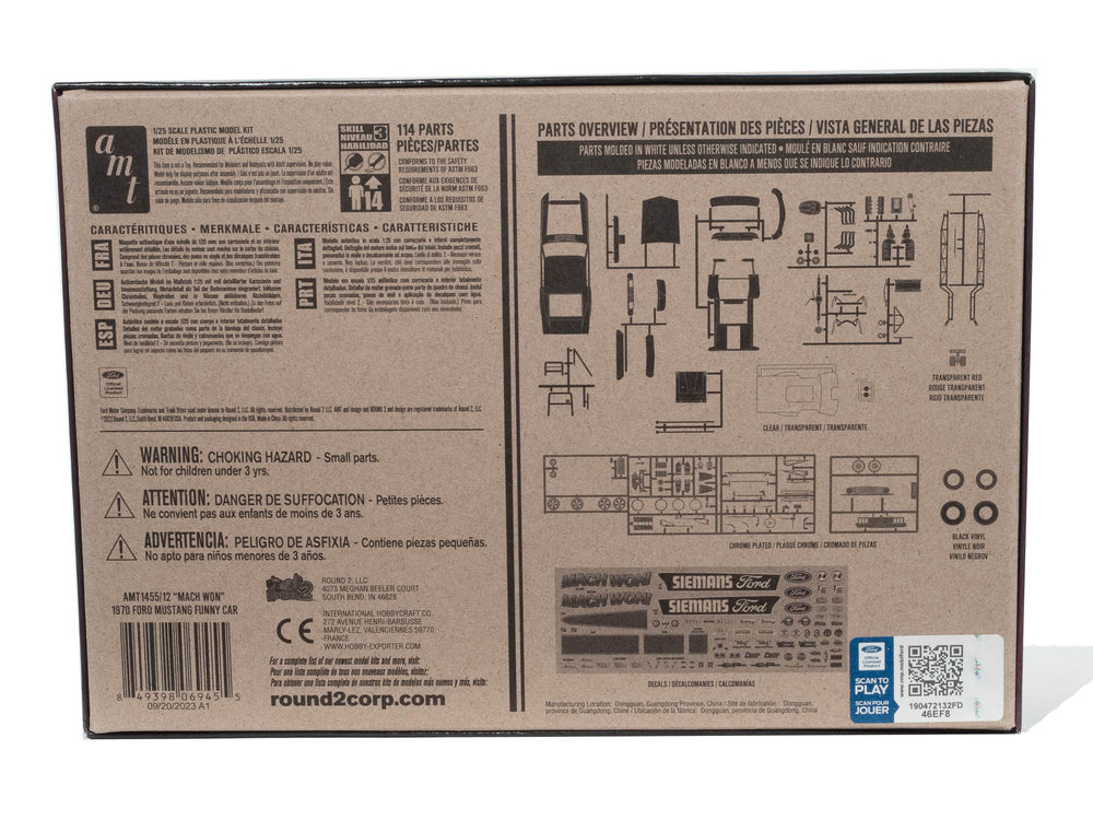 AMT 1970 Ford Mustang Funny Car Mach Won 1:25 Scale Model Kit