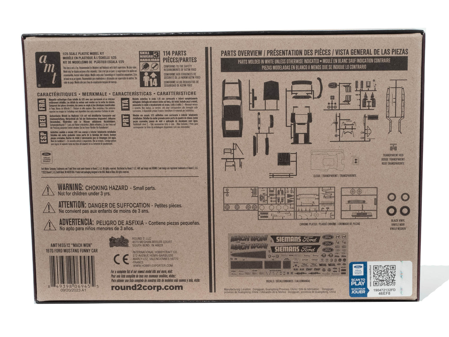 AMT 1970 Ford Mustang Funny Car Mach Won 1:25 Scale Model Kit