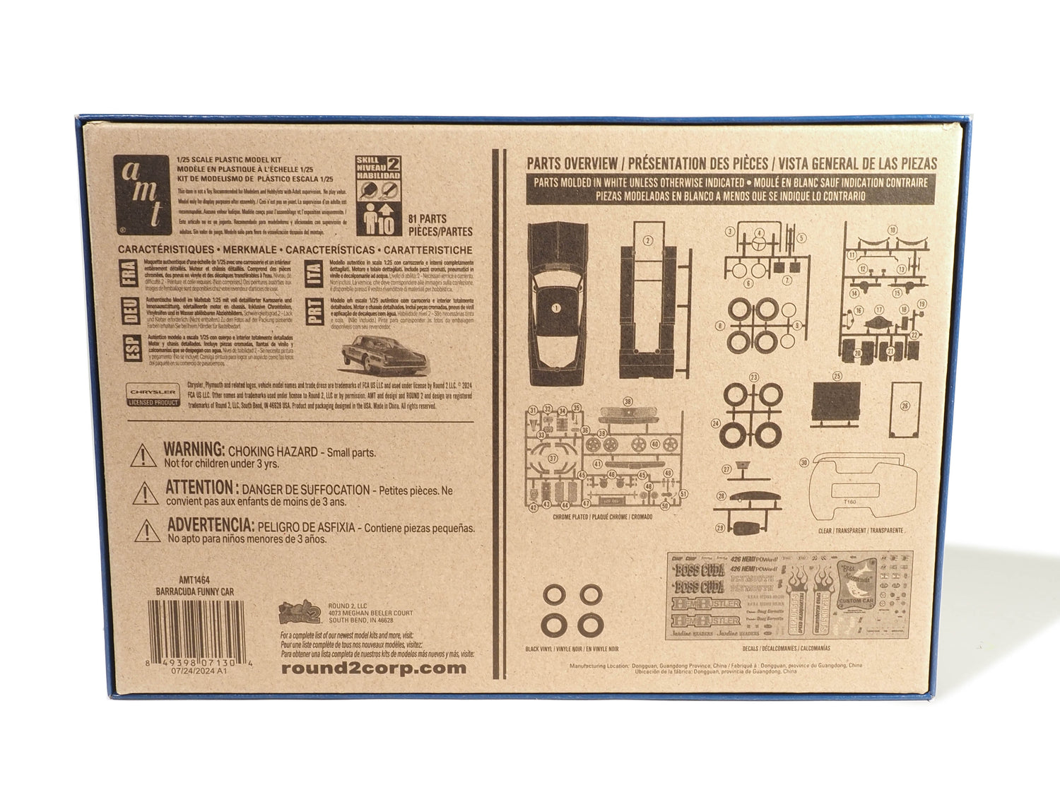 AMT 1966 Plymouth Barracuda Funny Car "Hemi Hustler" 1:25 Scale Model Kit