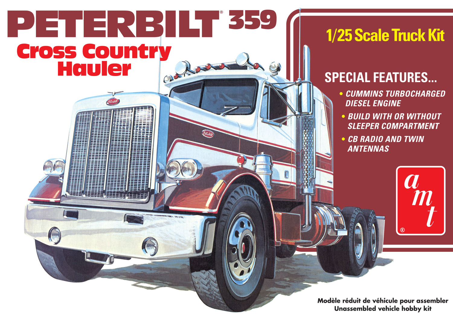 AMT Peterbilt 359 "Cross Country Hauler" 1:25 Scale Model Kit