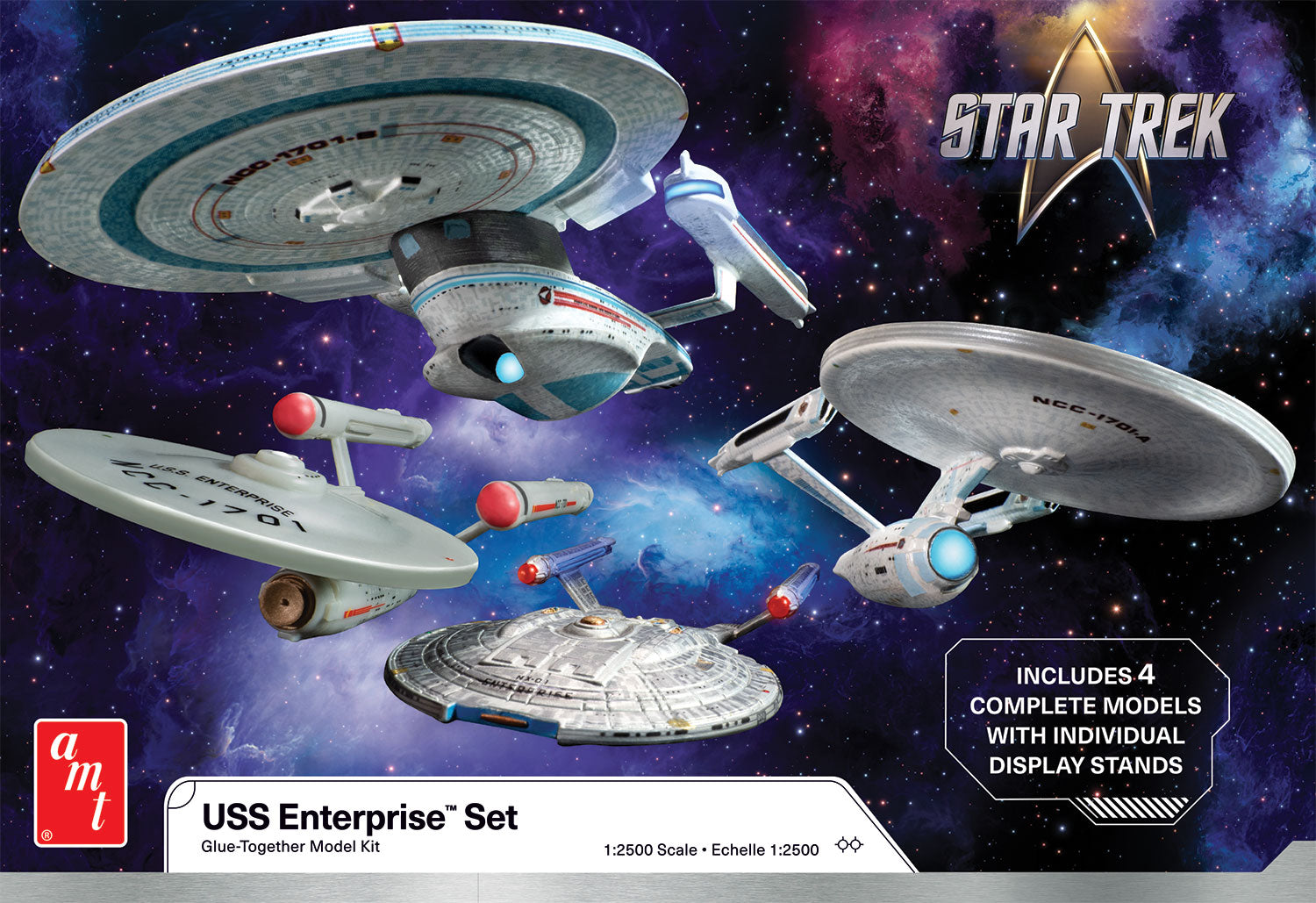 AMT Star Trek U.S.S. Enterprise Four Ship Set 1:2500 Scale Model Kit