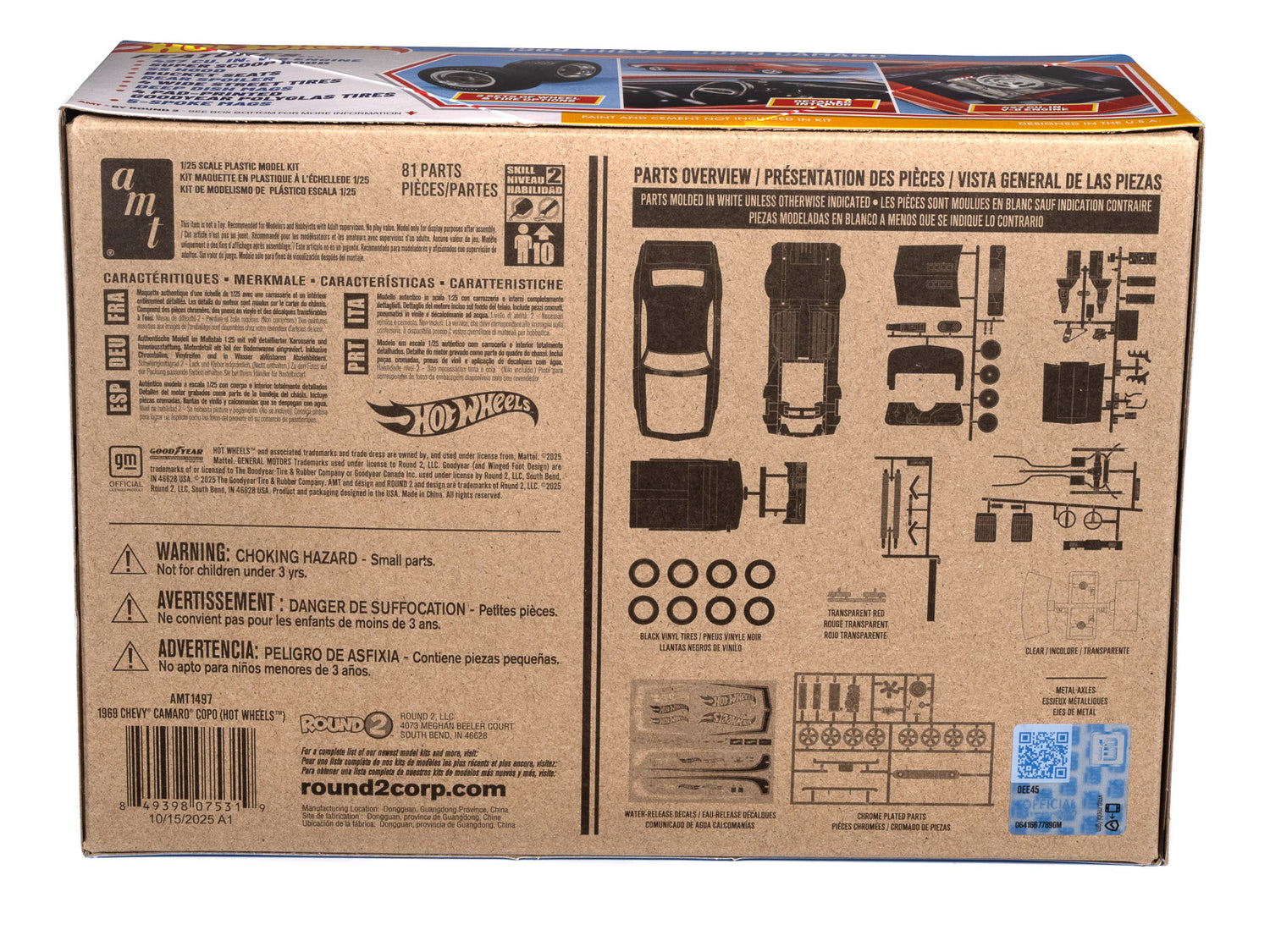 AMT 1969 Chevy Camaro COPO Hot Wheels 1:25 Scale Model Kit - Auto World Store