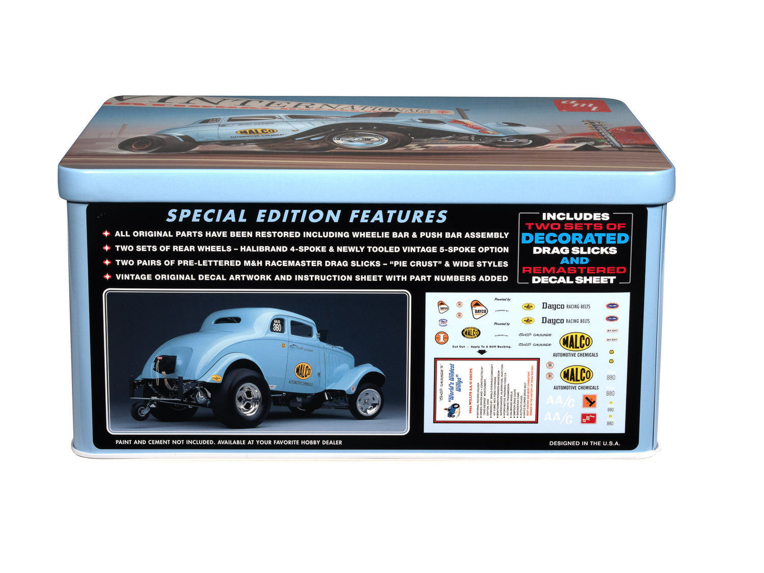 AMT 1933 Willys Gasser Ohio George w/Tin Packaging 1:25 Scale Model Kit