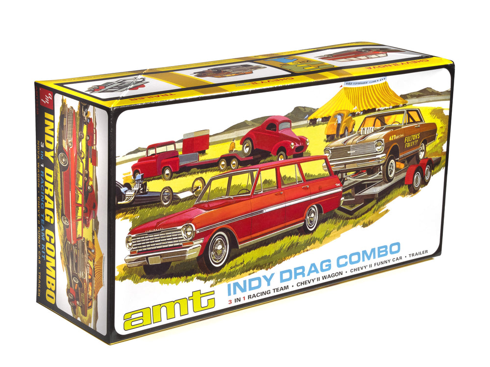 AMT Indy Drag Combo (Chevy II Wagon, Funny Car and Trailer) 1:25 Scale Model Kit
