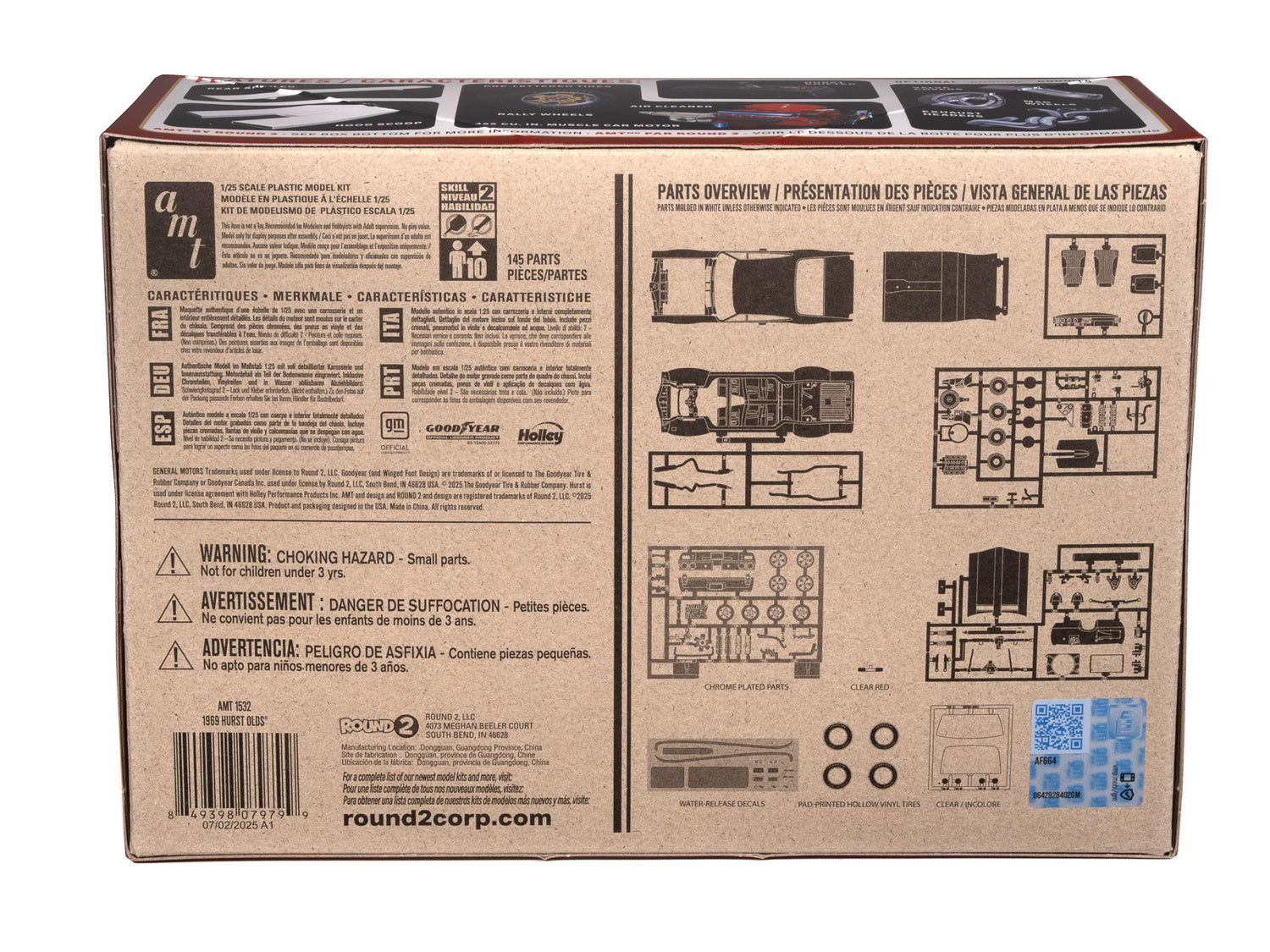 AMT 1969 Hurst Oldsmobile Cutlass 1:25 Scale Model Kit - Auto World Store