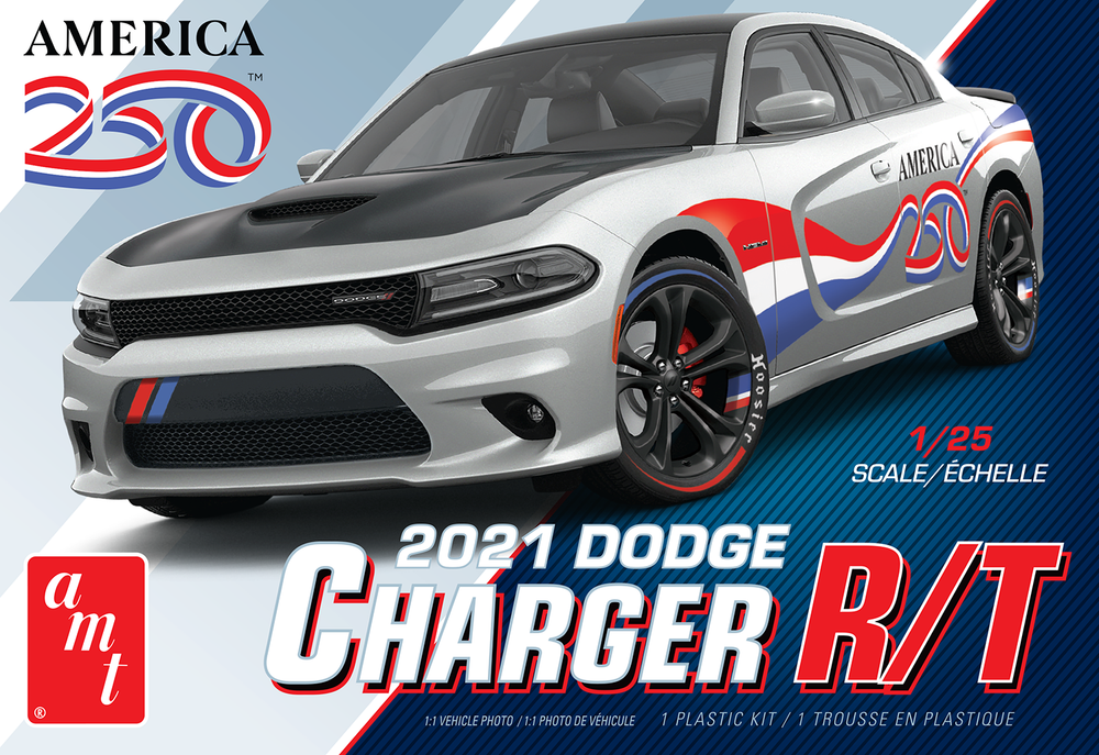 "PRE-ORDER" AMT "America 250" 2021 Dodge Charger R/T 1:25 Scale Model Kit (DUE SEPTEMBER 2026)