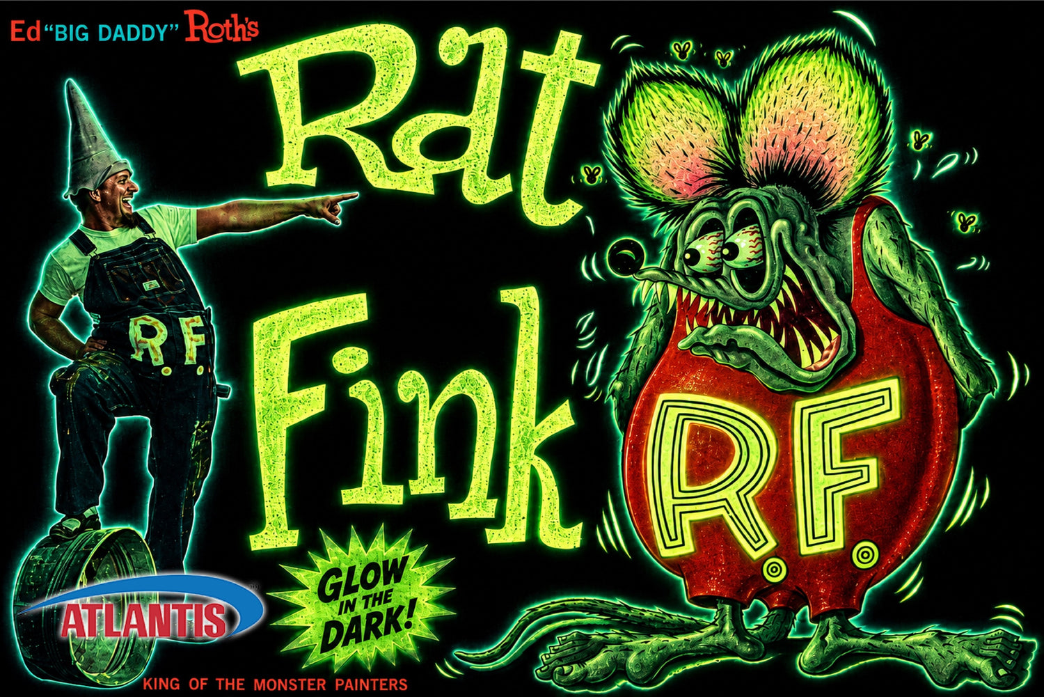 Atlantis Ed "Big Daddy" Roth Rat Fink Figure Glow in the Dark “Ghost of the Rat Fink” Scale Model Kit