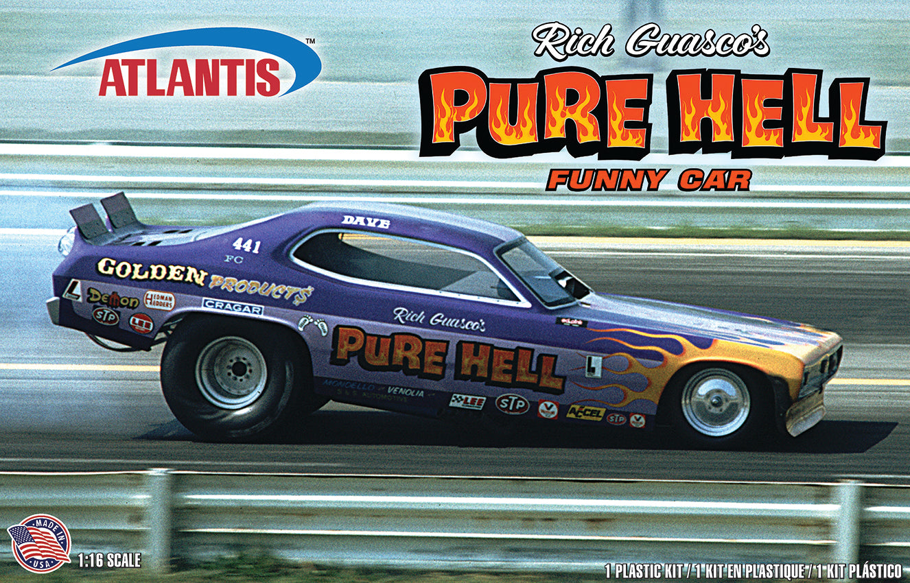 Atlantis Rich Guasco's Pure Hell Racing Funny Car 1:16 Scale Model Kit