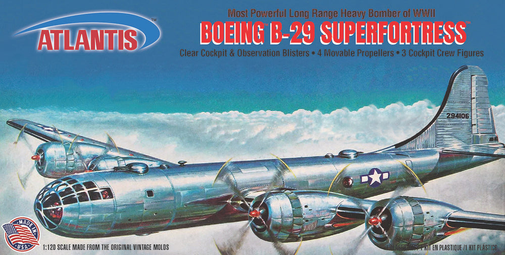 Atlantis Boeing B-29 Superfortress with Swivel Stand 1:120 Scale Model Kit