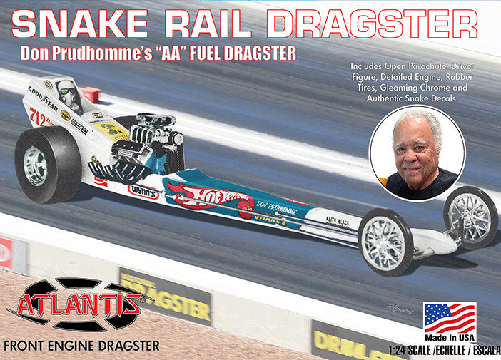 Atlantis Don "The Snake" Prudhomme's "AA" Fuel Dragster - Front Engine Rail Dragster 1:24 Scale Model Kit
