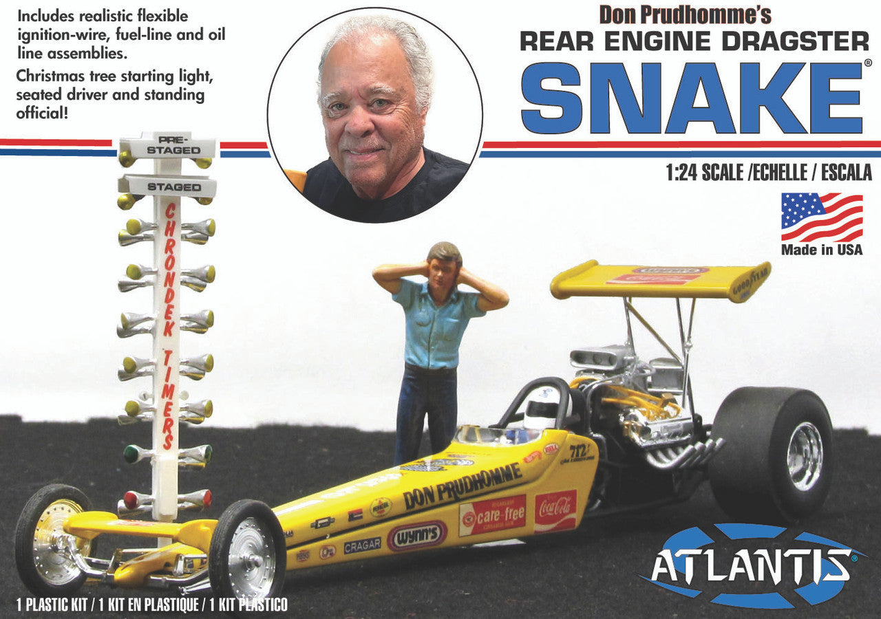 Atlantis Don Prudhomme Snake Rear Engine Dragster 1:24 Scale Model Kit