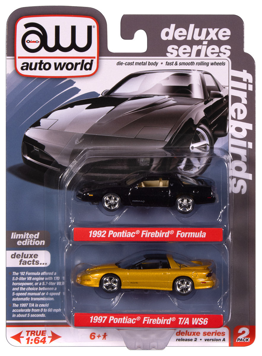 Auto World 2025 Release 2 Firebirds Deluxe (2-Pack) Version A 1:64 Scale Diecast