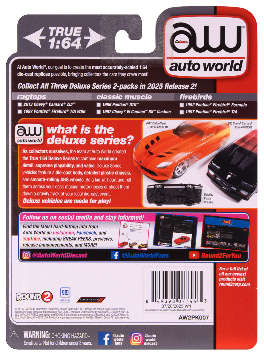 Auto World 2025 Release 2 Classic Muscle Deluxe (2-Pack) Version A 1:64 Scale Diecast