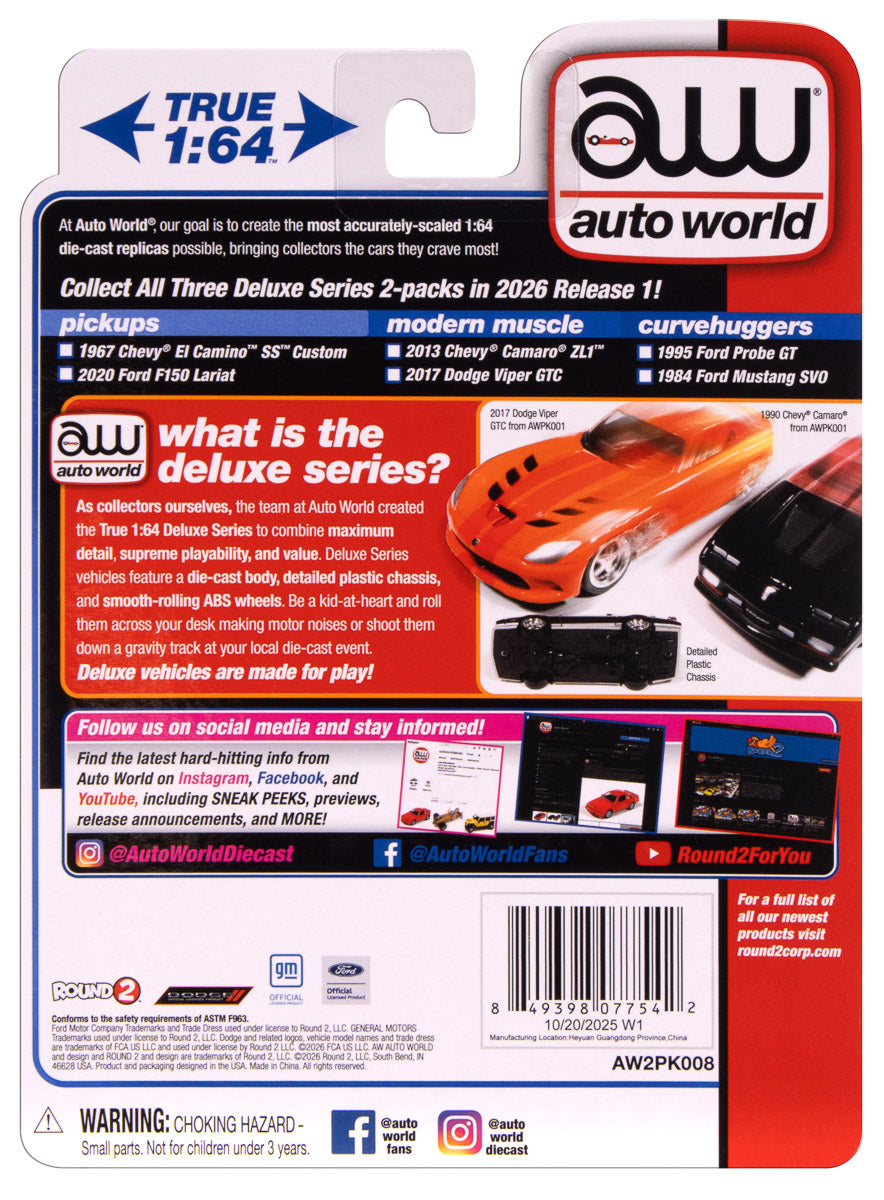 Auto World 2026 Release 1 Curvehuggers Deluxe (2-Pack) Version B 1:64 Scale Diecast