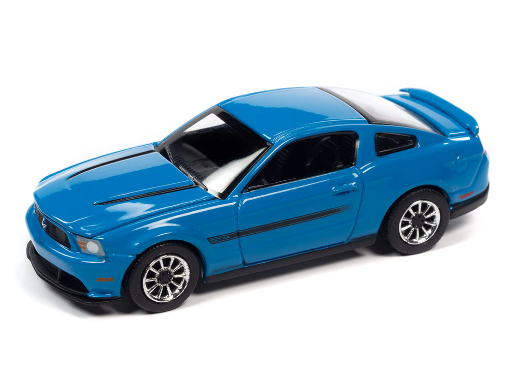 Auto World 2012 Mustang GT/CS (Grabber Blue w/Black Hood Stripes ) 1:64 Diecast