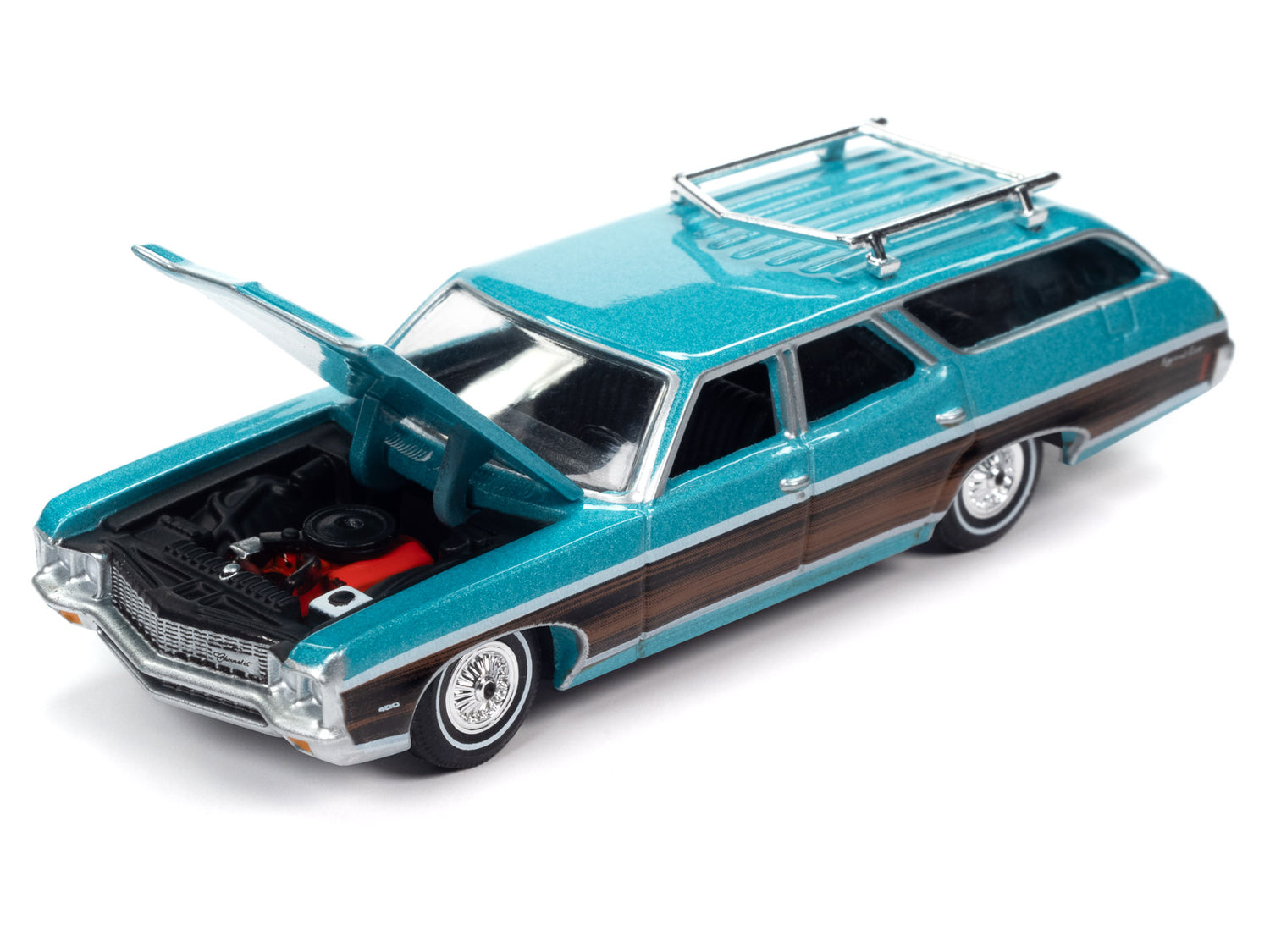 Auto World 1970 Chevrolet Kingswood Estate (Misty Turquoise Poly w/Side Woodgrain) 1:64 Diecast