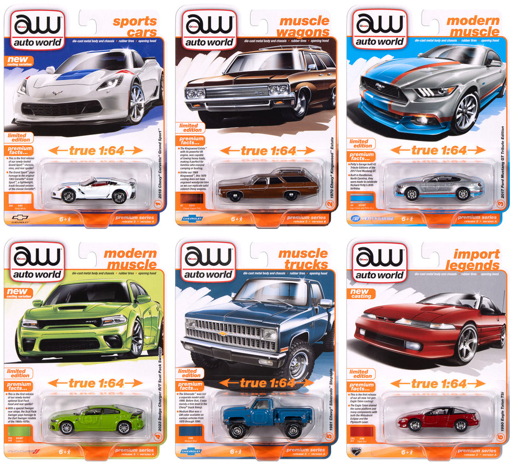 Auto World Premium 2024 Release 3 Set A (6-Car Sealed Case) 1:64 Diecast