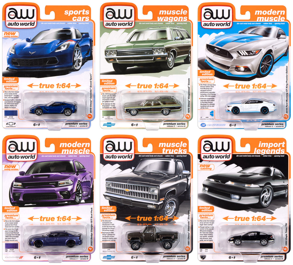 Auto World Premium 2024 Release 3 Set B (6-Car Sealed Case) 1:64 Diecast