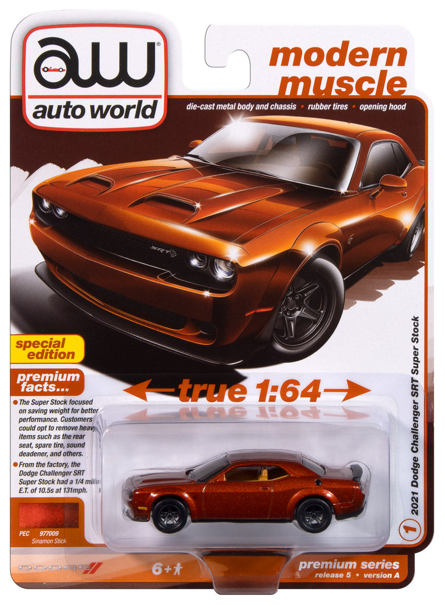 Auto World 2021 Dodge Challenger SRT Super Stock (Sinamon Stick Metallic ) 1:64 Diecast