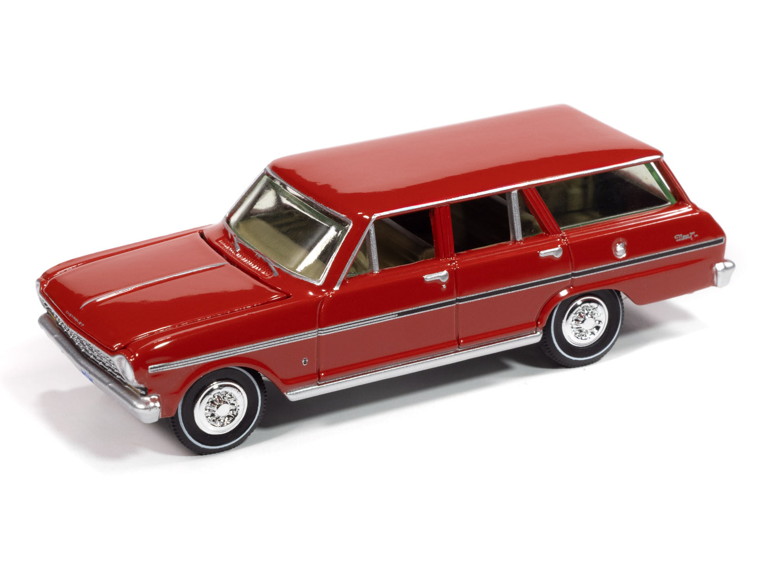 Auto World 1963 Chevrolet Nova II Wagon (Rally Red) 1:64 Diecast