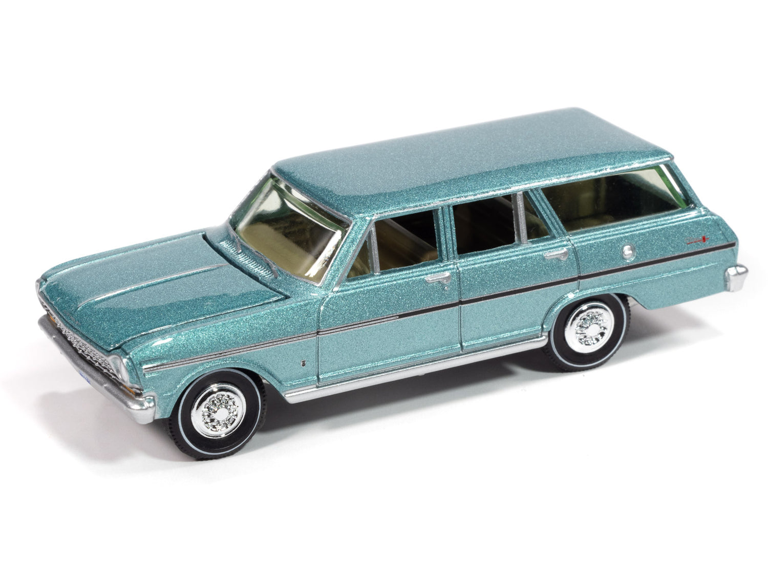 Auto World 1963 Chevrolet Nova II Wagon (Willow Green) 1:64 Diecast