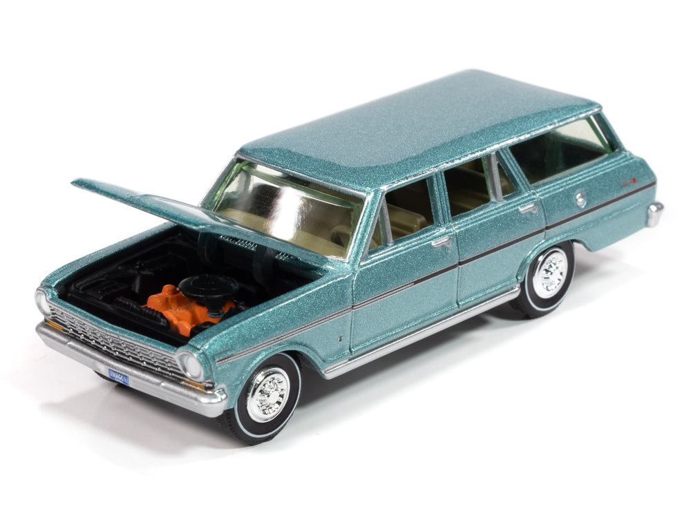 Auto World 1963 Chevrolet Nova II Wagon (Willow Green) 1:64 Diecast