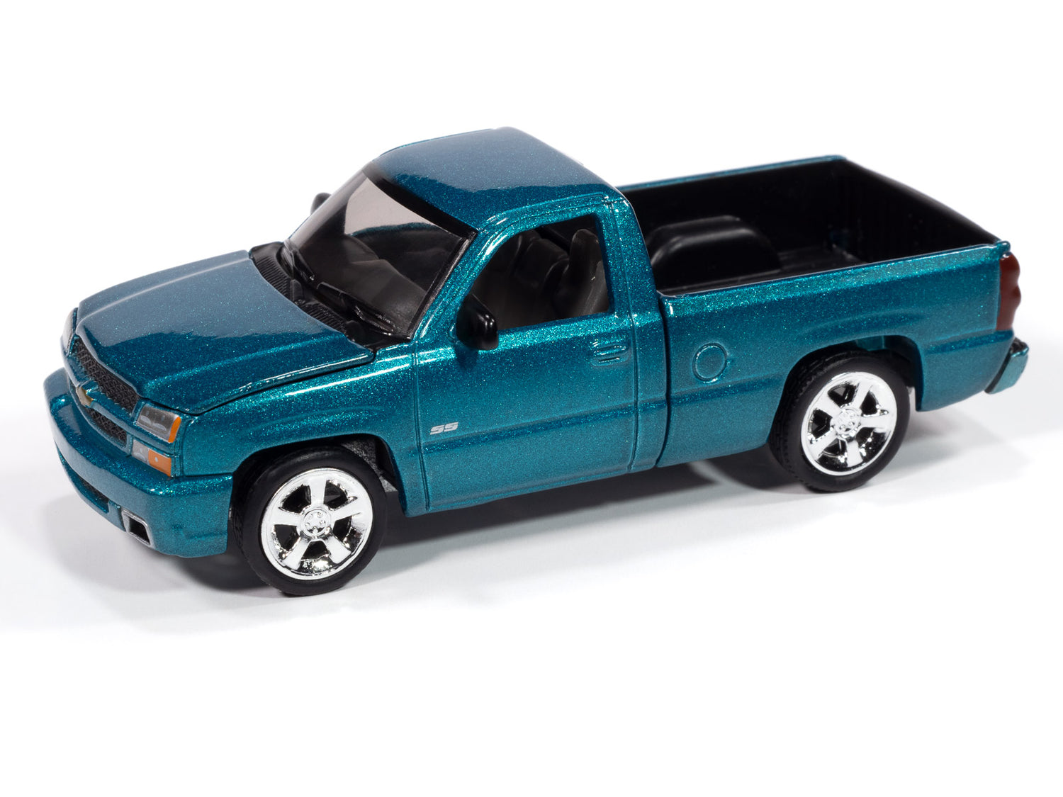 Auto World 2005 Chevy Silverado SS Custom (Single Cab) (Teal Turquoise Metallic) 1:64 Diecast