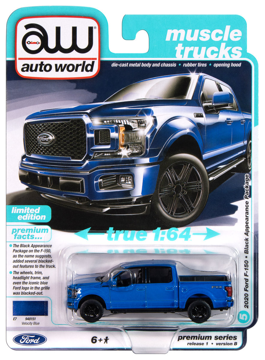 Auto World 2020 Ford F-150 Truck (Velocity Blue) 1:64 Diecast