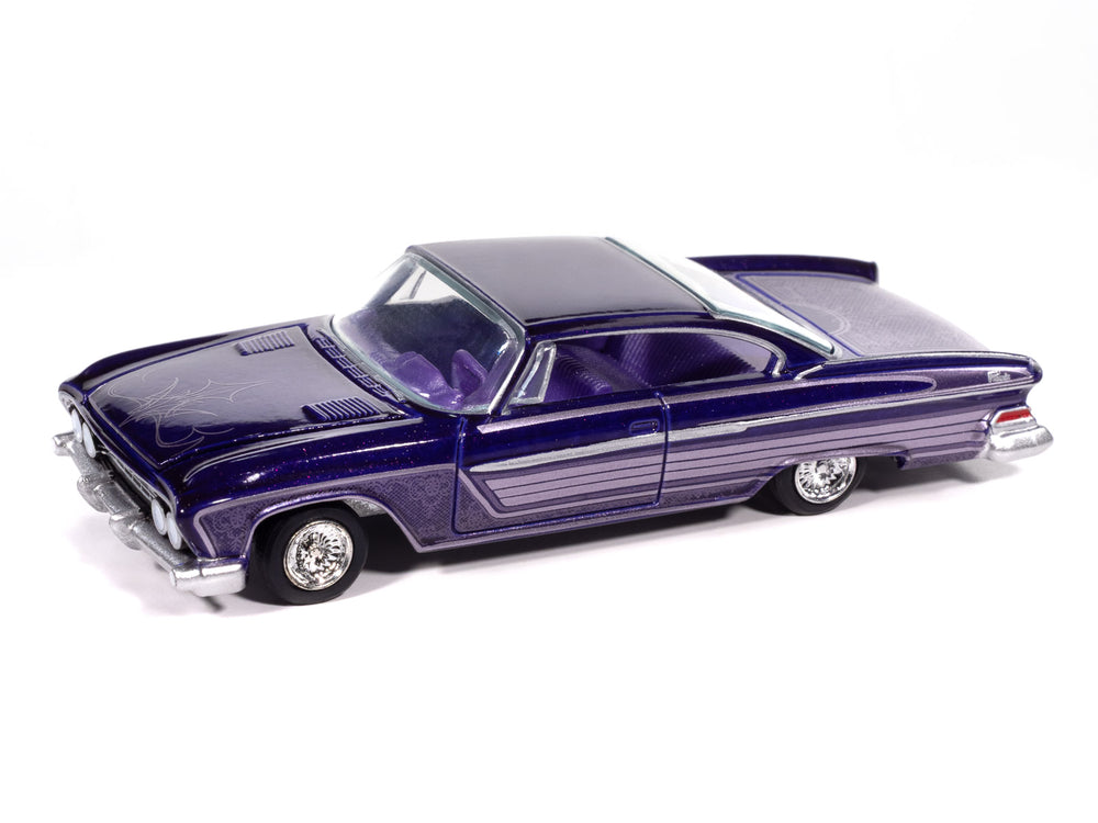 Auto World 1961 Dodge Phoenix Lowrider (Purple Sky Metallic w/ Lowrider Graphics) 1:64 Diecast - Auto World Store