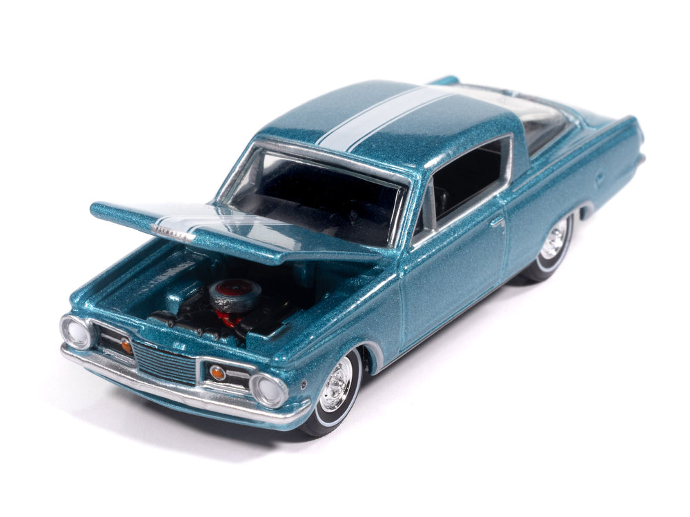 "PRE-ORDER" Auto World 1965 Plymouth Barracuda Formula S (Medium Turquoise Poly w/White Stripe) 1:64 Diecast (DUE MARCH 2026) - Auto World Store