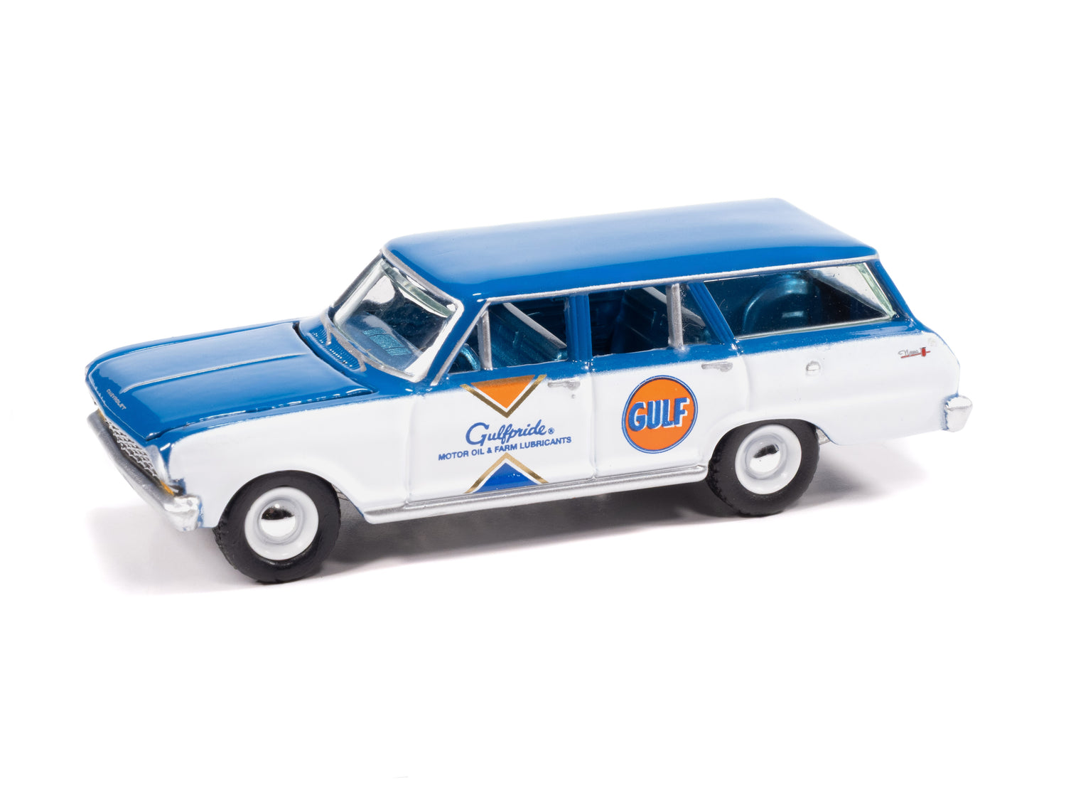 Auto World 1963 Chevy II Wagon Gulf 1:64 Diecast - Auto World Store