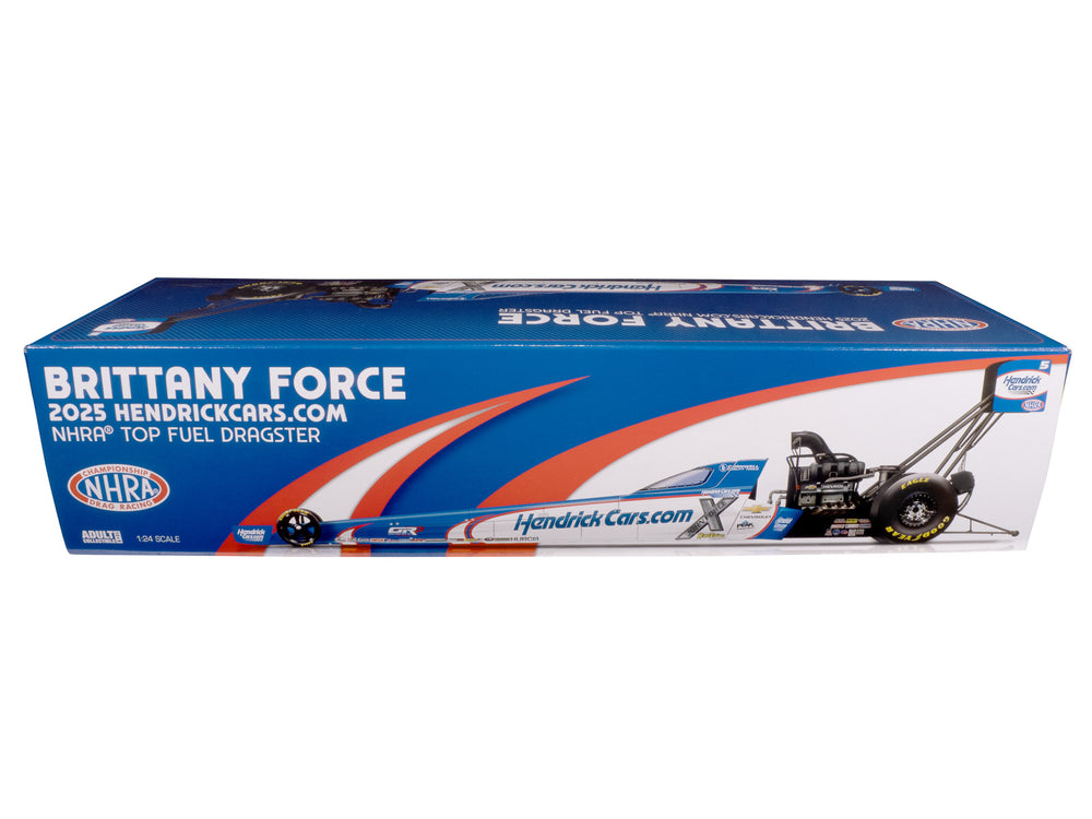 'PRE-ORDER" Auto World NHRA 2025 Brittany Force HendrickCars.com Top Fuel Dragster 1:24 Scale Diecast (DUE JANUARY 2026)