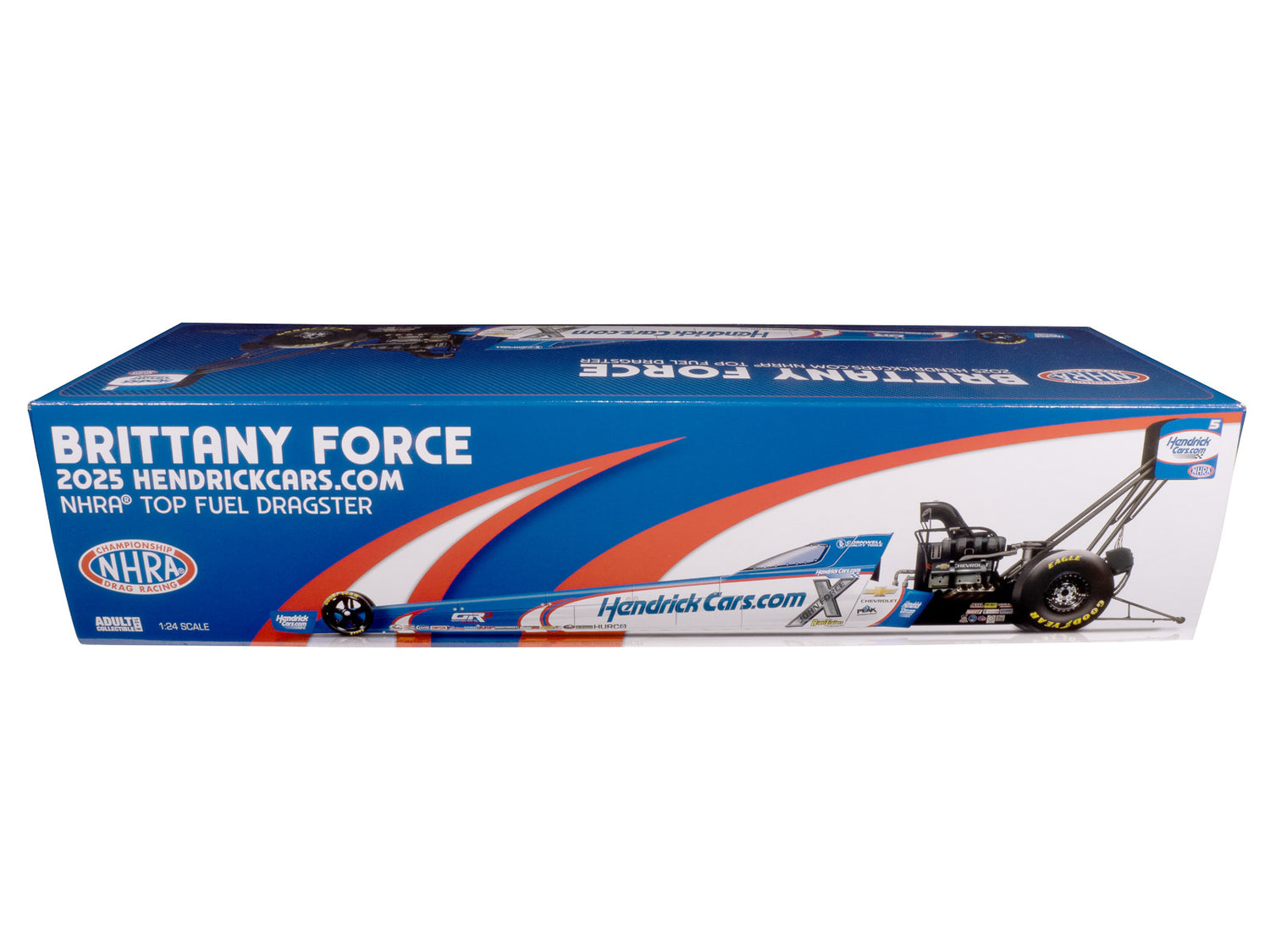 'PRE-ORDER" Auto World NHRA 2025 Brittany Force HendrickCars.com Top Fuel Dragster 1:24 Scale Diecast (DUE JANUARY 2026)