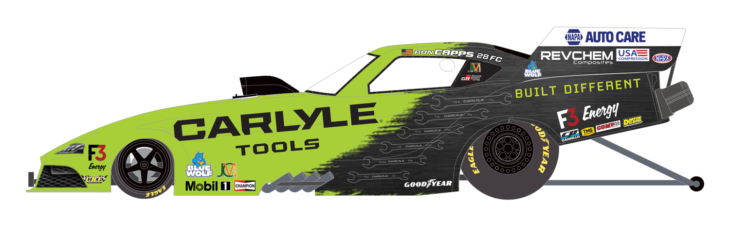 Auto World NHRA 2025 Ron Capps Carlyle Tools Toyota Supra Funny Car 1:24 Scale Diecast