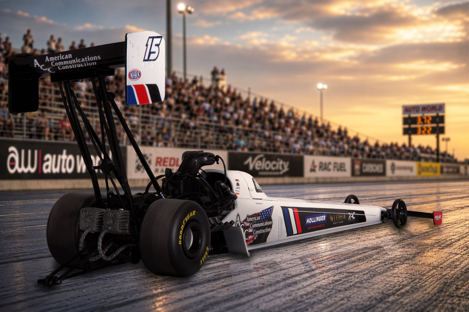 "PRE-ORDER" Auto World NHRA 2026 Tony Schumacher American Construction Top Fuel Dragster 1:24 Scale Diecast (DUE OCTOBER 2026)