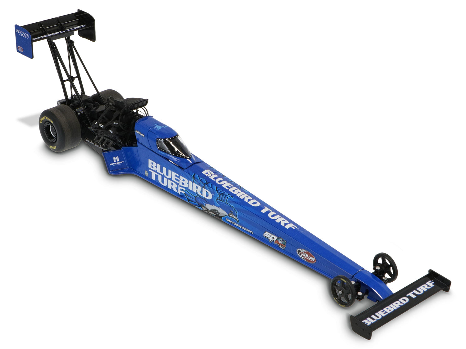 "PRE-ORDER" Auto World NHRA 2026 Will Smith Bluebird Turf SCAG Top Fuel Dragster 1:24 Scale Diecast (DUE OCTOBER 2026)