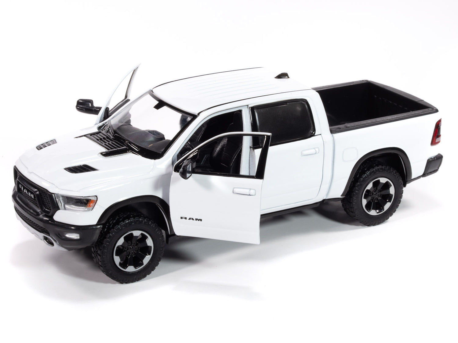 Johnny Lightning 2019 Ram 1500 Crew Cab Rebel (White) 1:27 Diecast