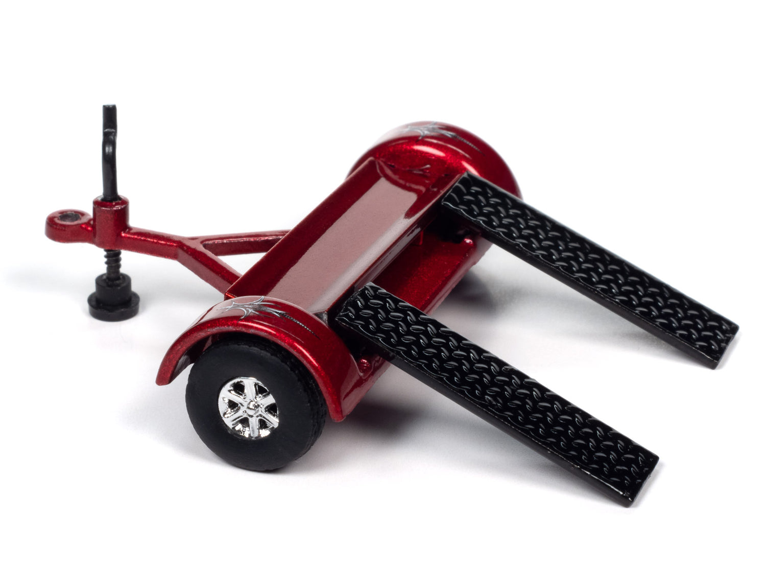 Johnny Lightning 2002 Chevrolet Silverado Extended Cab (Black) w/Tow Dolly 1:64 Diecast