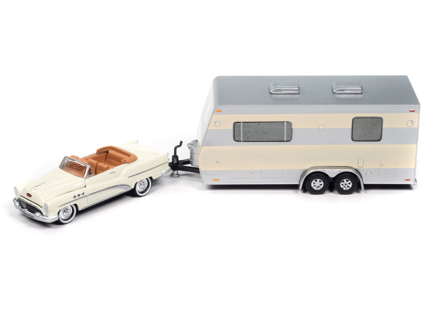 Johnny Lightning 1953 Buick Super w/Travel Trailer 1:64 Diecast